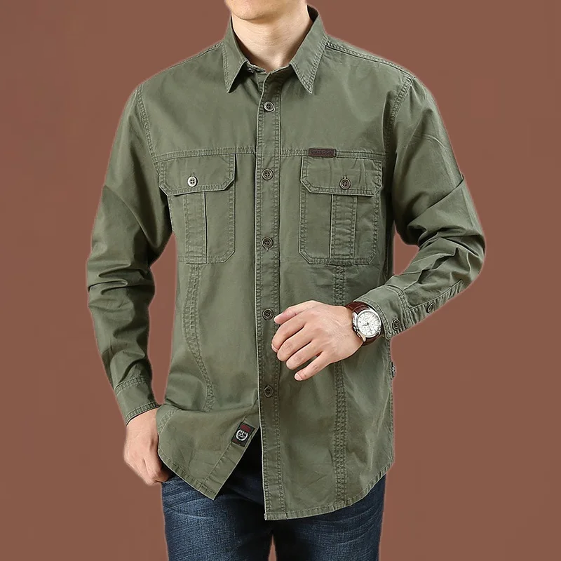 Men’s Military Multi-Pocket Cotton Shirt - Orion