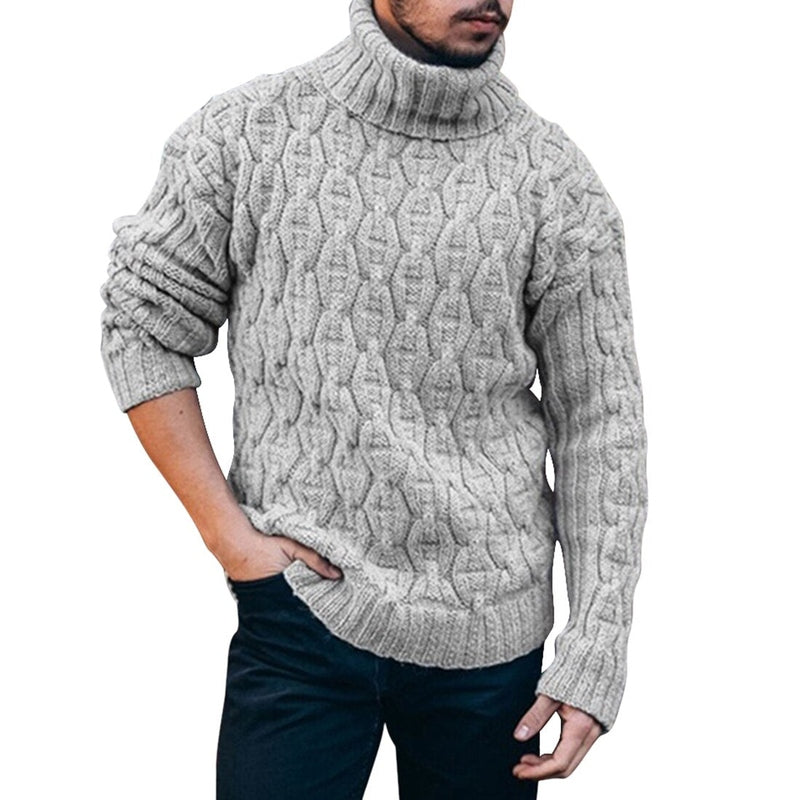 Walkin Closet-Men Sweaters-Cozy Oversized Sweater with High Collar for Winter Warmth