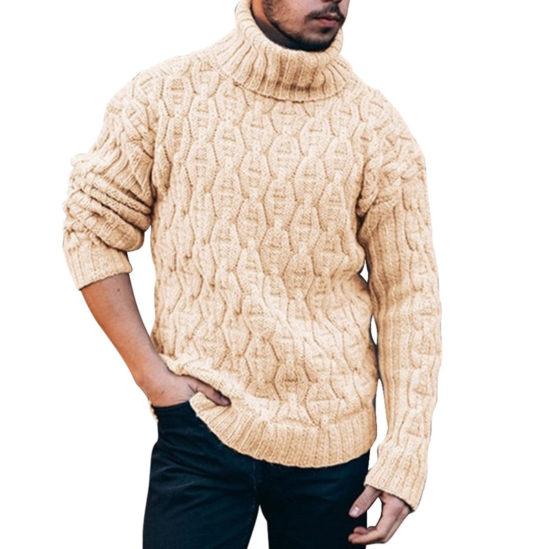 Walkin Closet-Men Sweaters-Cozy Oversized Sweater with High Collar for Winter Warmth