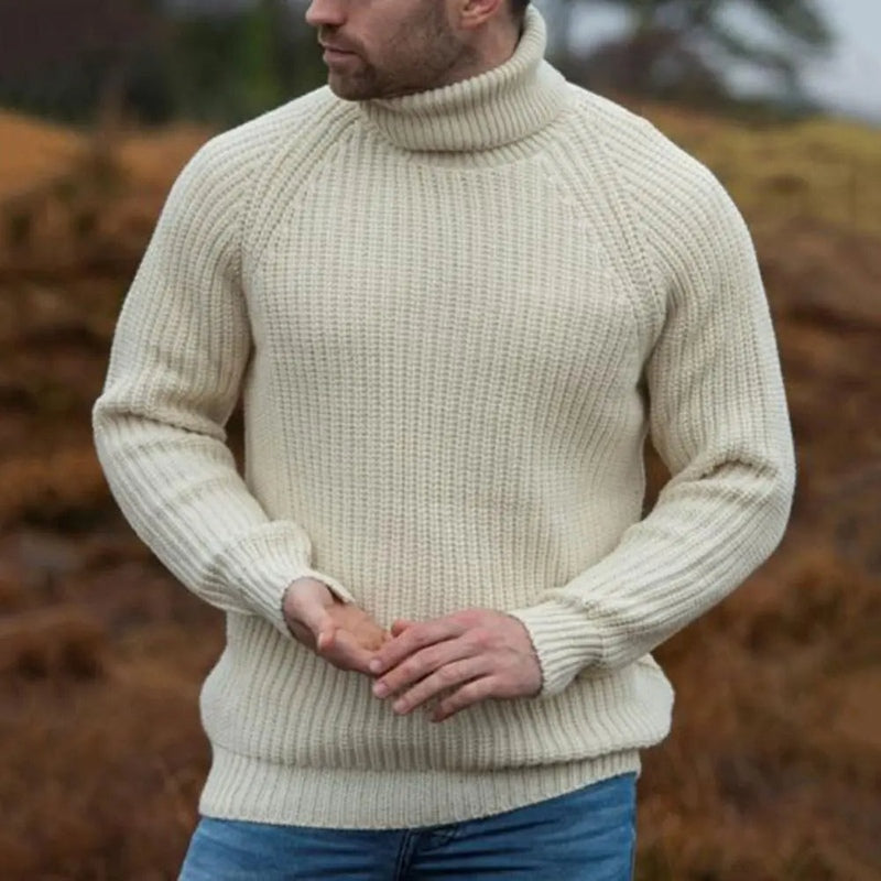 Walkin Closet-Men Sweaters-Men's Plush Turtleneck Sweater for Ultimate Comfort and Style