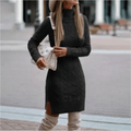 Walkin Closet-Women Dresses-Cozy Knitted Dress for Autumn and Winter Elegance