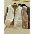 Walkin Closet-Women Jackets-Chic Sleeveless Lambswool Vest for Stylish Layering