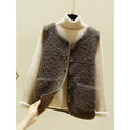 Walkin Closet-Women Jackets-Chic Sleeveless Lambswool Vest for Stylish Layering