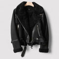 Walkin Closet-Women Jackets-Stylish Leather Jacket with Sherpa Lining for Ultimate Comfort