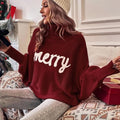 Walkin Closet-Women Sweaters-Festive Women’s Turtleneck Sweater for Holiday Celebrations