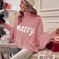 Walkin Closet-Women Sweaters-Festive Women’s Turtleneck Sweater for Holiday Celebrations