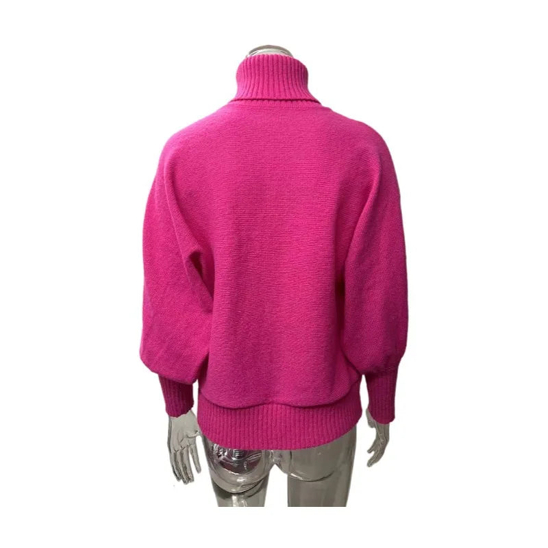 Walkin Closet-Women Sweaters-Festive Women’s Turtleneck Sweater for Holiday Celebrations